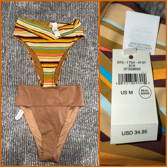 aerie Other - Aerie Multicolor Striped Bikini Bottom